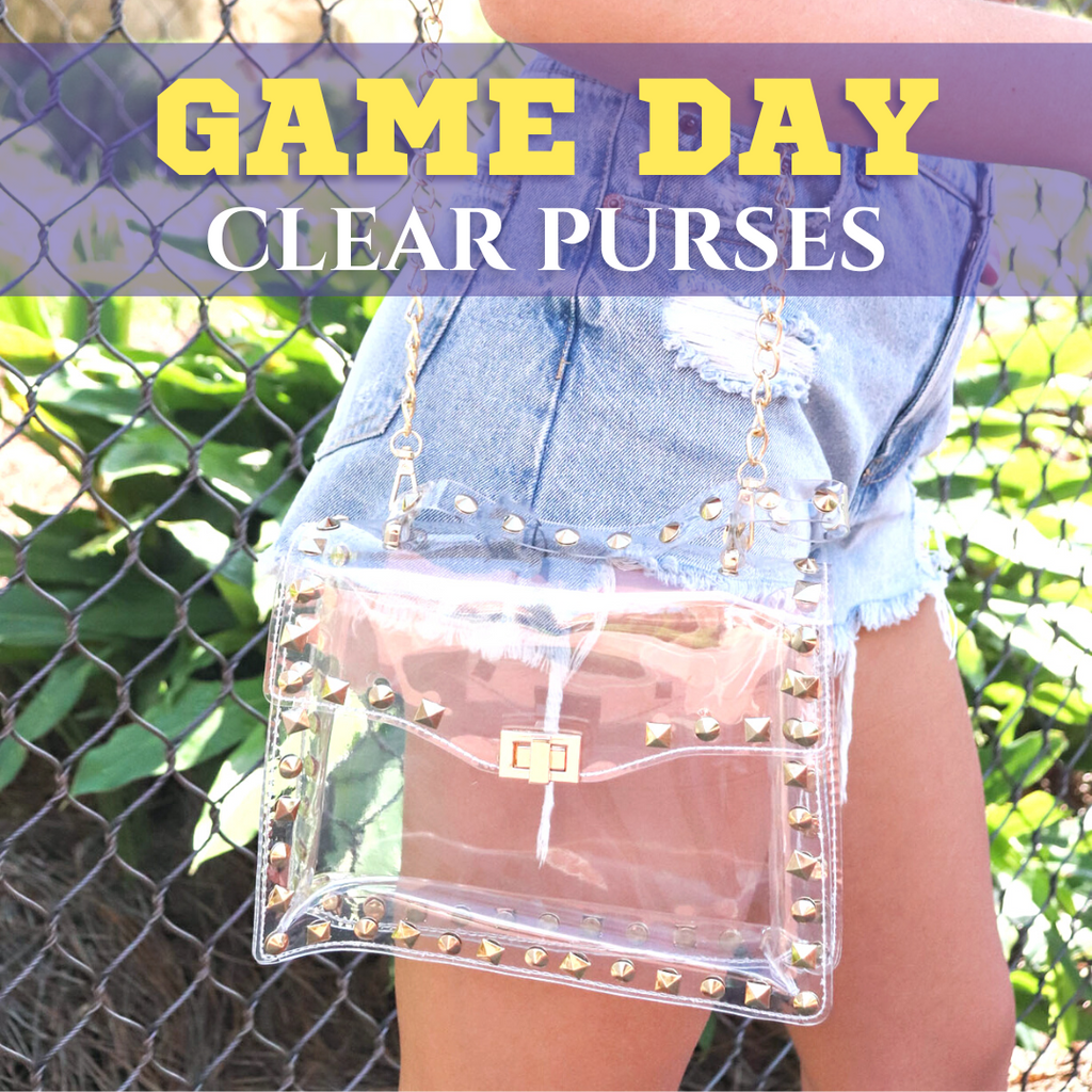 clear stadium purses, boutique game day clear purses